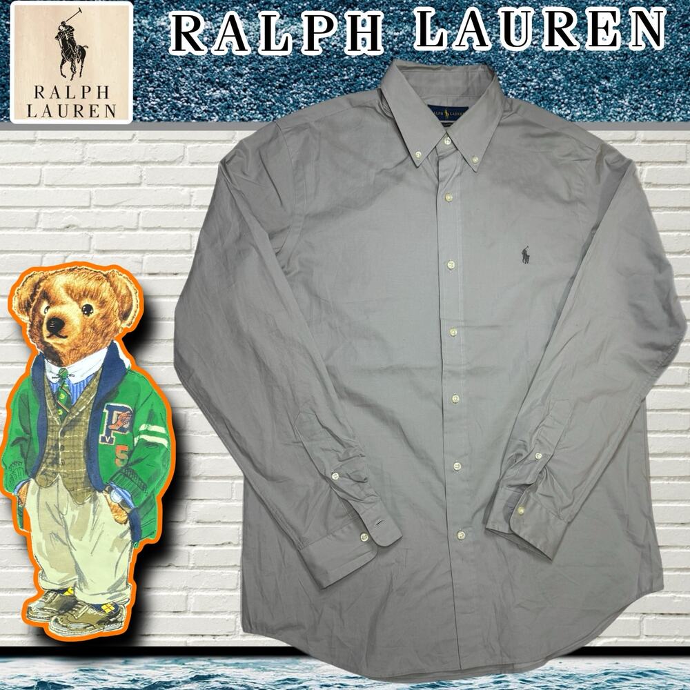 Polo Ralph Lauren Gray Classic Fit Button Down Shirt Size Large